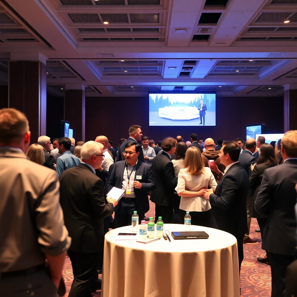 business conference with people networking, professional event